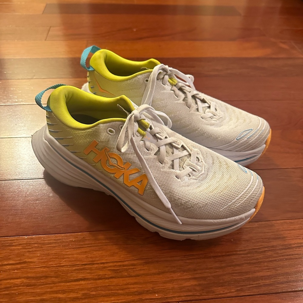 Hoka One One Women’s Bondi X Running Shoes White/Evening Primrose